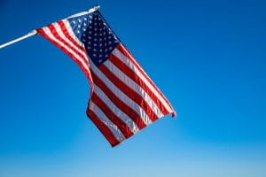 The US flag on a pole
