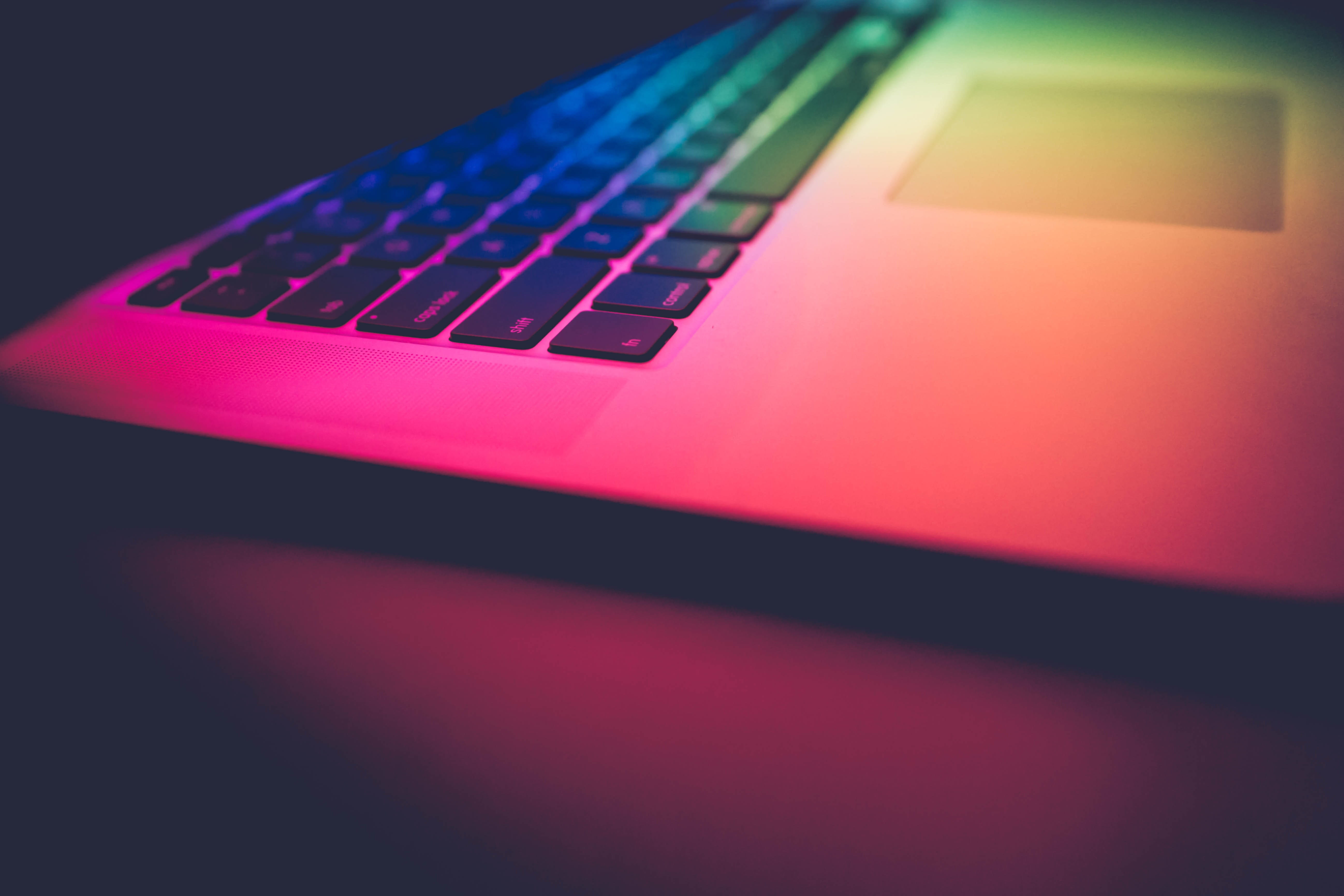 Laptop with colored light