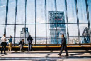 Businessmen in financial district