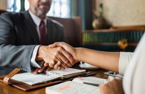 Two men shaking hands