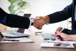 Shaking hands