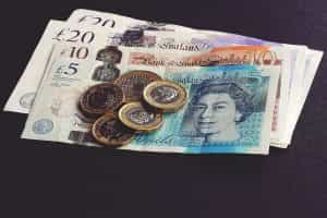 Bank notes and coins, pounds sterling