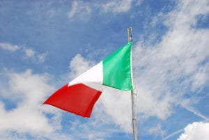 Italian flag in the wind