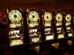 Slot machines in a casino