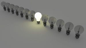 Lightbulbs in a row