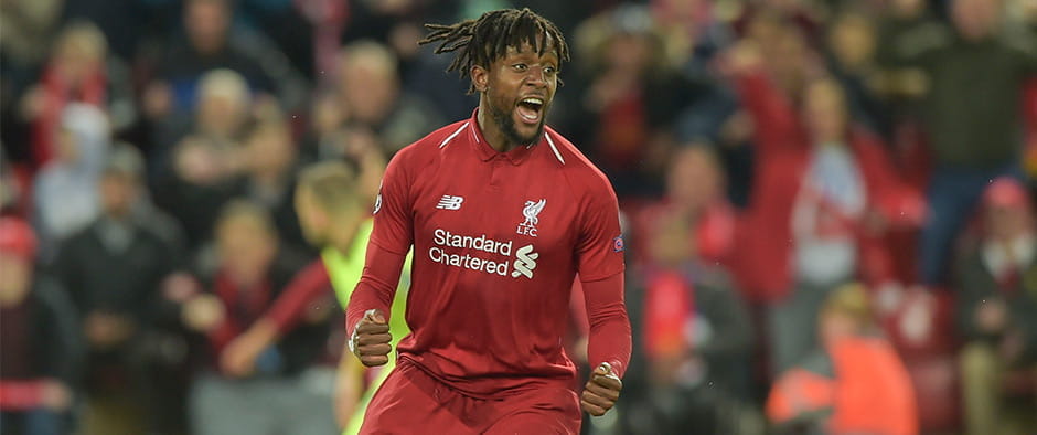 Divock Origi celebrating