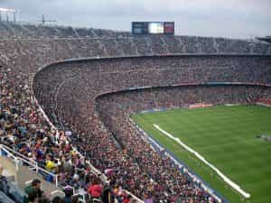 A football stadium