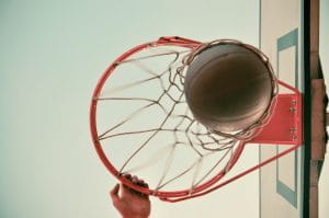 Basketball and hoop