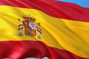Close up of the Spanish flag.