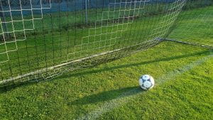 football on pitch