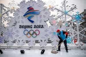 Beijing 2022 Winter Olympic logo is being washed and cleaned ahead of the athletes’ arrival.