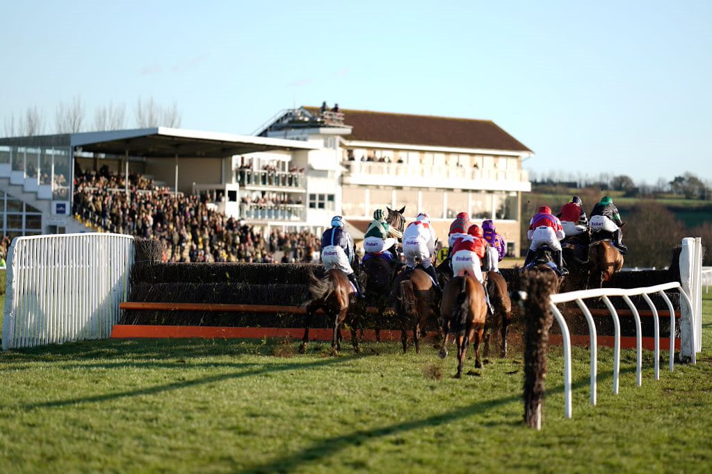 Wincanton’s grandstand on a busy race day.