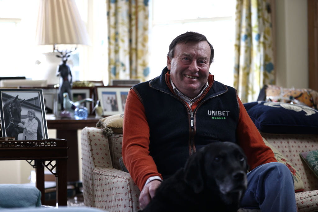 Nicky Henderson relaxing at home.
