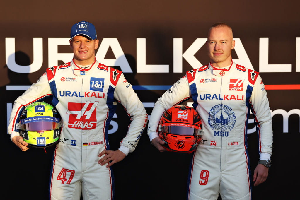 Haas F1 2021 drivers Michal Schumacher and Nikita Mazepin. 