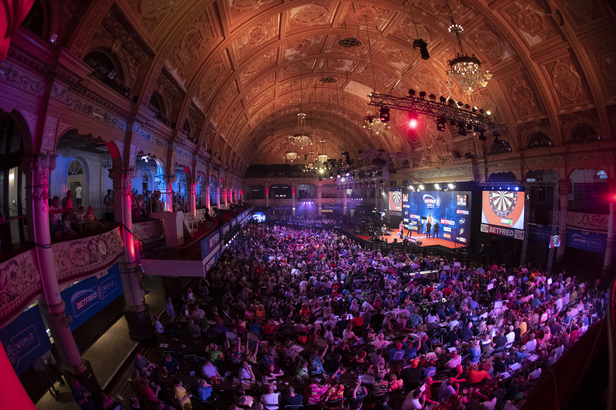 A packed house in Blackpool’s Winter Gardens during the World Matchplay competition. 