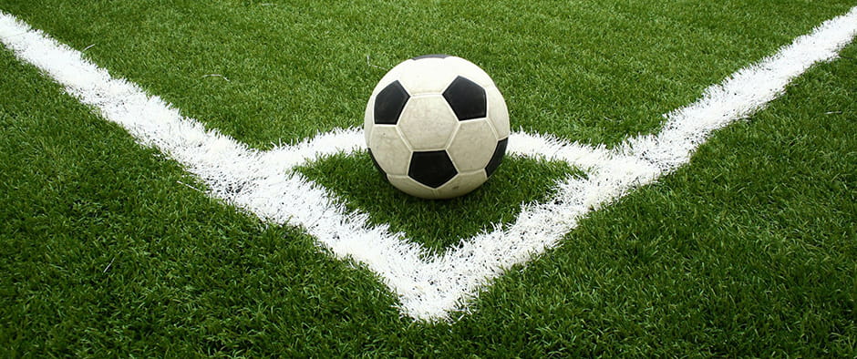 A picture of a football on the pitch