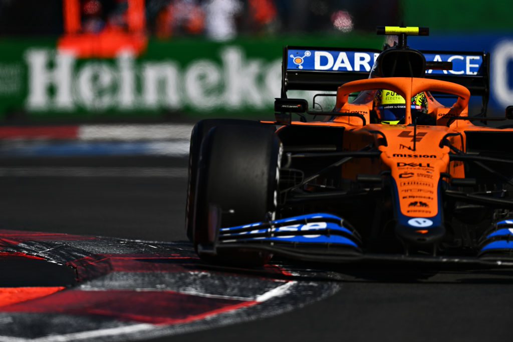 Lando Norris berlomba di Grand Prix Meksiko 2021.