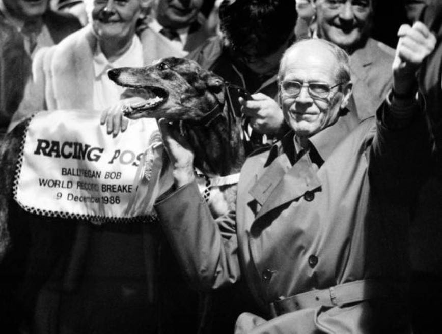 Ballyregan Bob with his trainer George Curtis on December 9, 1986.