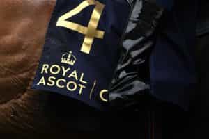 A 2023 Royal Ascot branded saddle cloth.