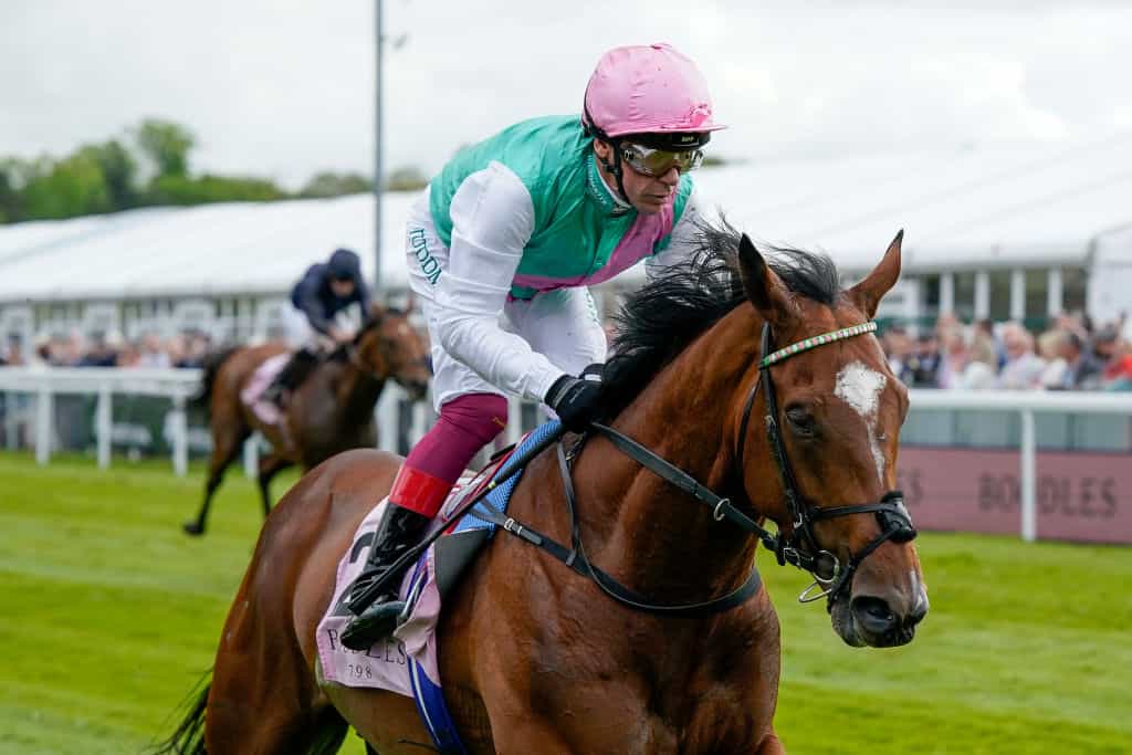 Frankie Dettori and Arrest winning at Chester.