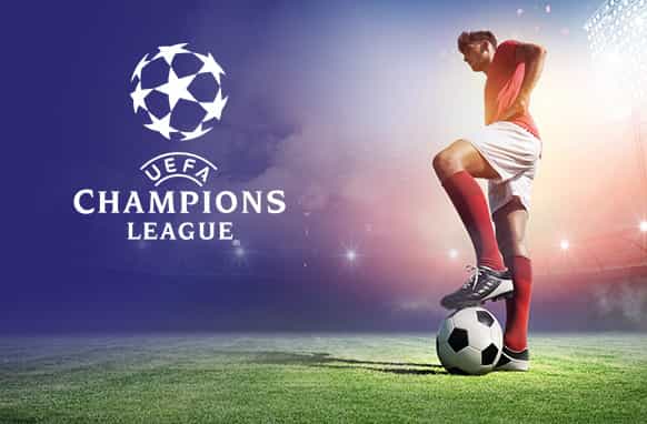 The iconic logo of the Champions League symbolises excellence and triumph in European football.
