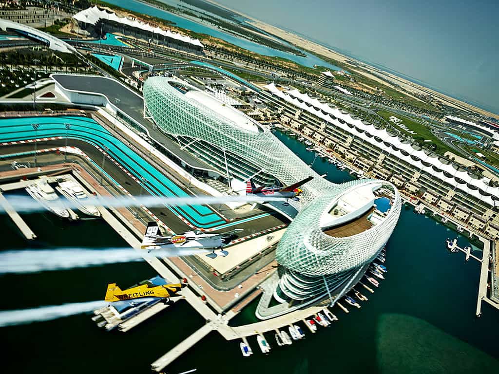 Yas Maria F1 circuit as seen from above.