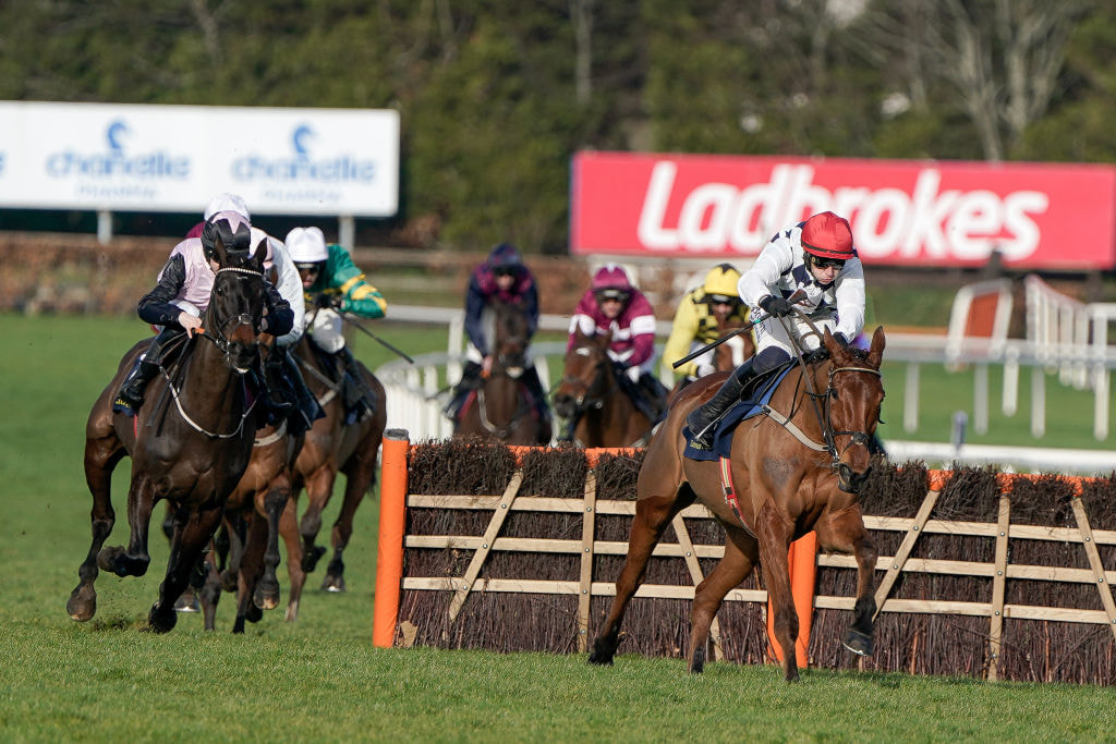 Ballyburn is clear of his pursuers at the 2024 Dublin Racing Festival. 
