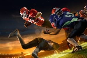 A picture of American football which relates to the topic of Daily Fantasy Sports
