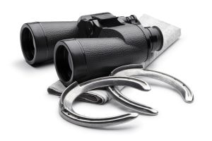 Binoculars and horseshoes.
