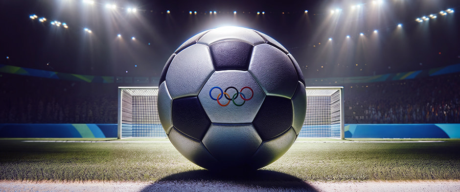 Picture of a football with the Olympic logo shown