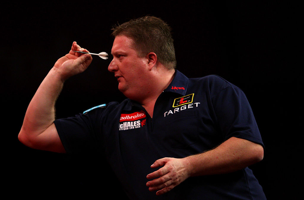 Colin Lloyd at the oche.